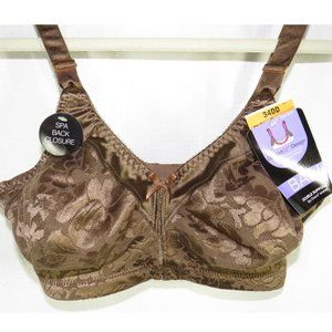 Bali Brown Double Support Spa Closure Wirefree Bra Size 34DD